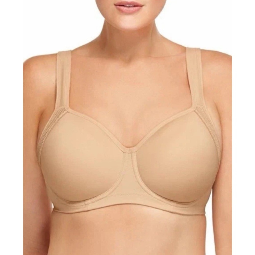 NWT Wacoal 853302 Lindsey Contour Sports Bra Sz 40D Nude Full Cup Underwire